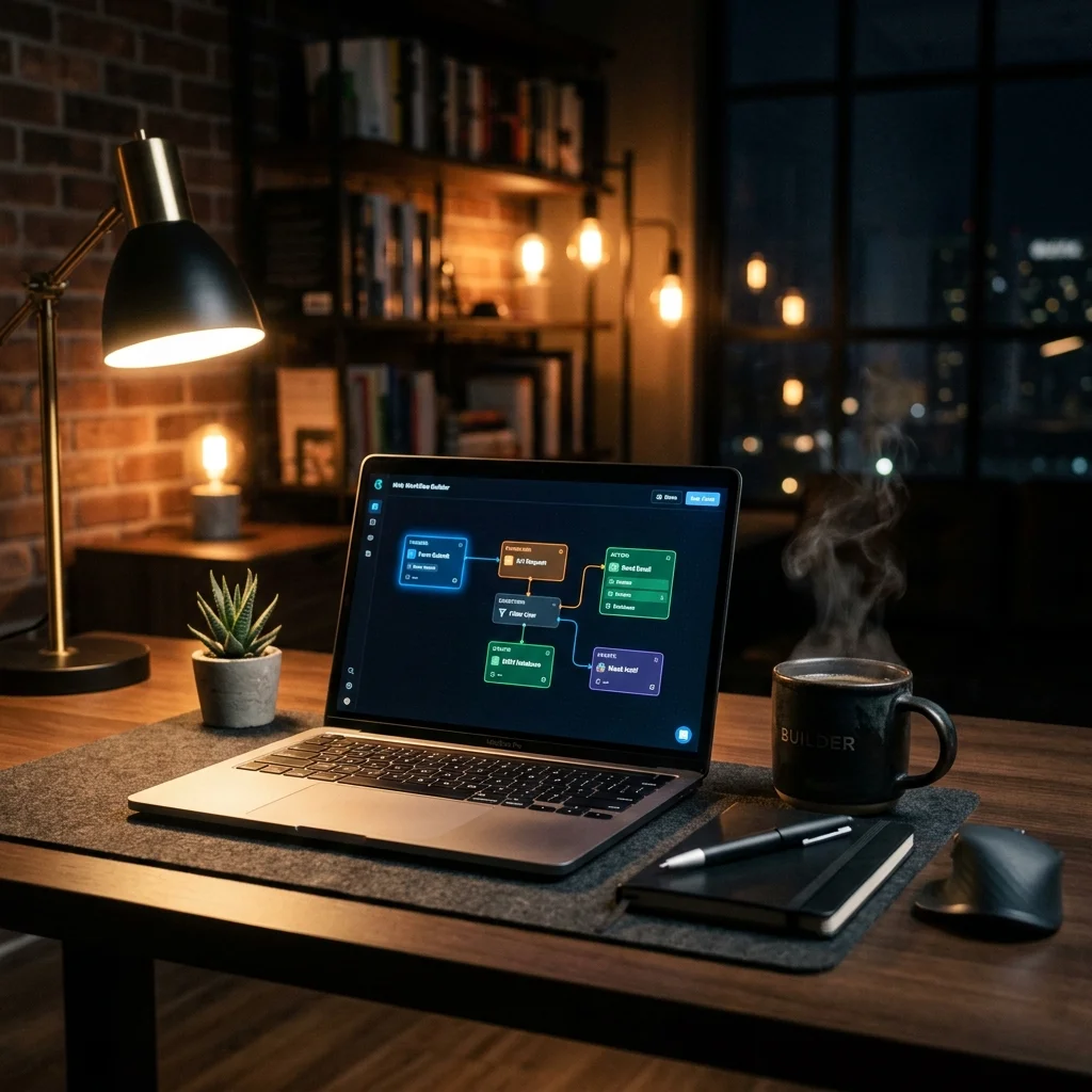 Drei KI-Automation-Workflows für kleine Unternehmen als übersichtliche Schritt-für-Schritt-Darstellung