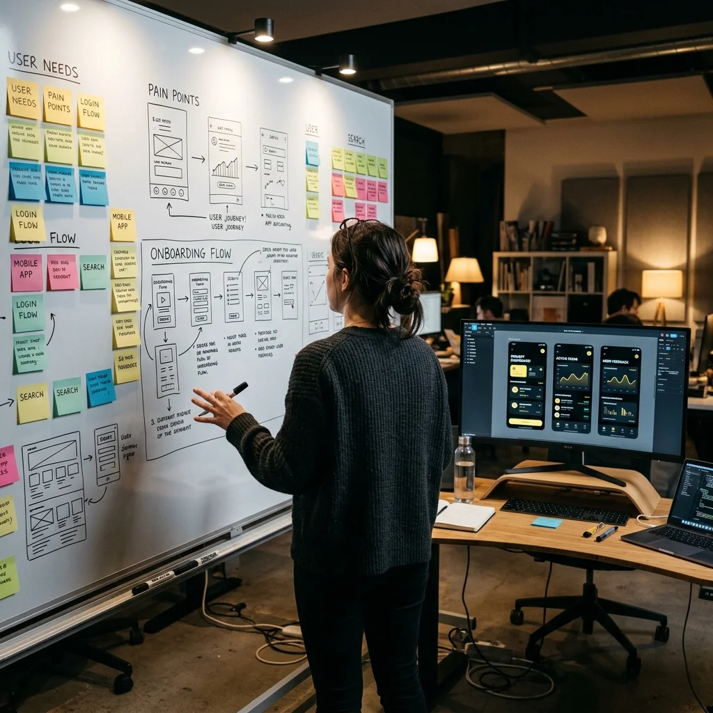 Abstract WEUX cover image for a structured UX-first AI workflow