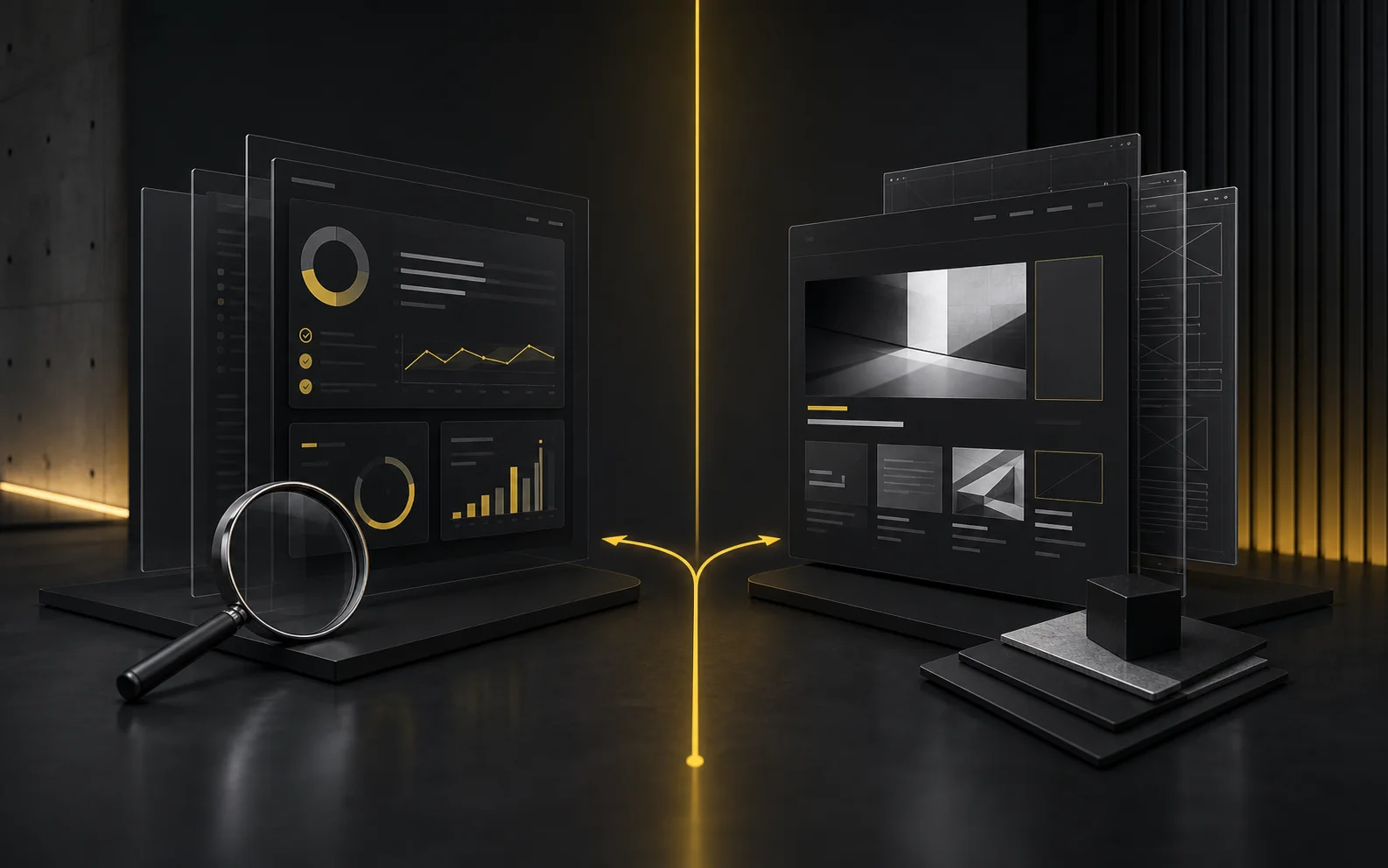 Abstraktes WEUX Coverbild mit Website-Audit und Relaunch-Entscheidung